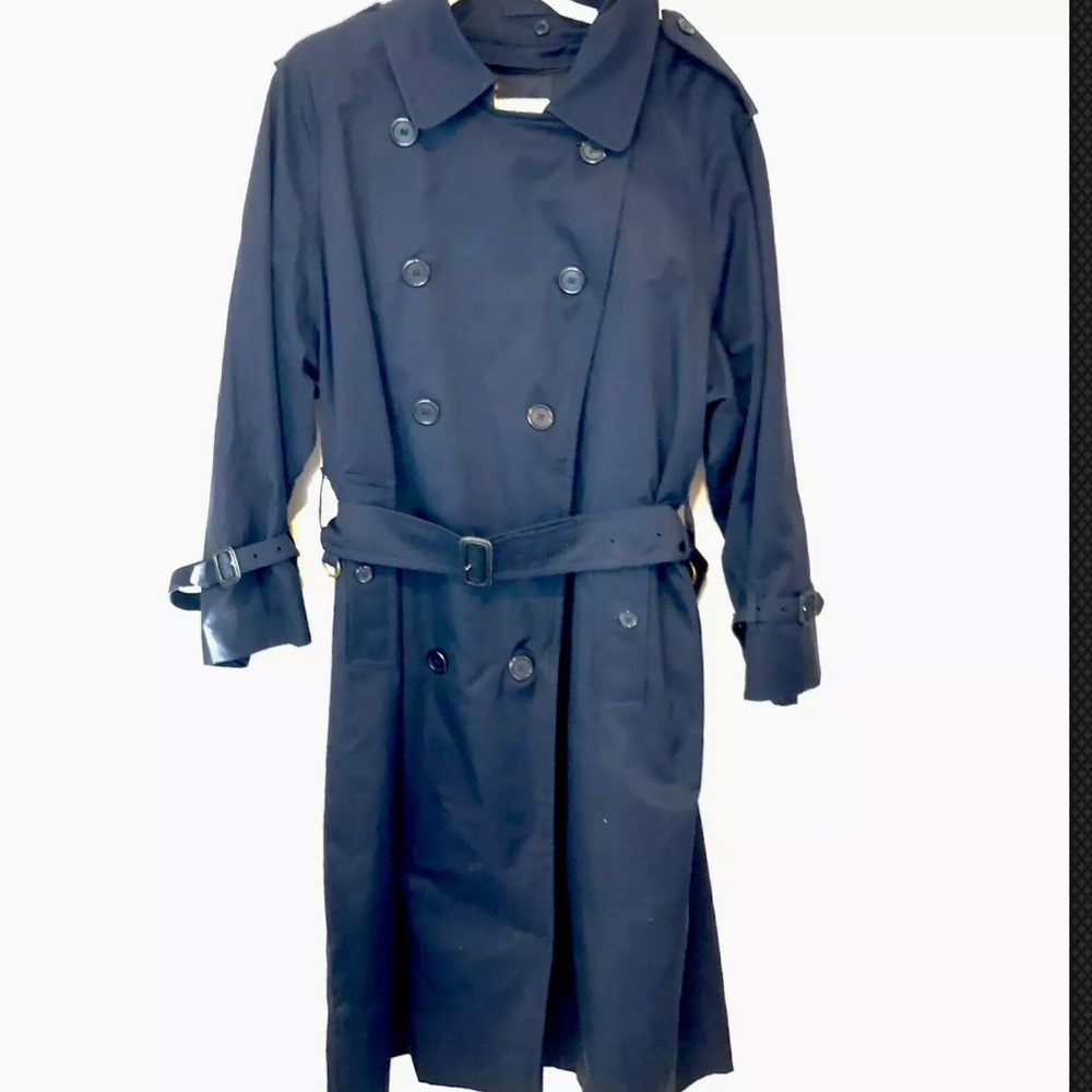 Burberry Men's Classic Navy Trench Coat Sz 40 Vtg